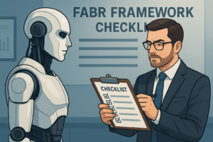 Analista aplicando o FABR Framework Checklist - Imagem gerada pelo ChatGPT