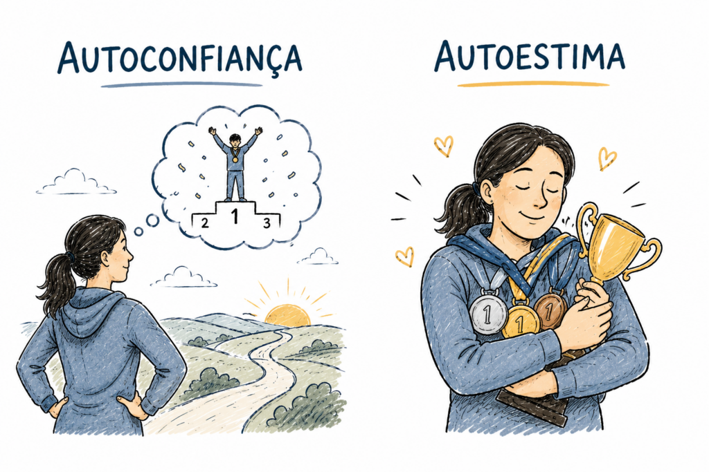 Autoconfiança vs Autoestima - Criada usando ChatGPT